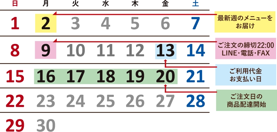 カレンダー詳しくはお問い合わせください